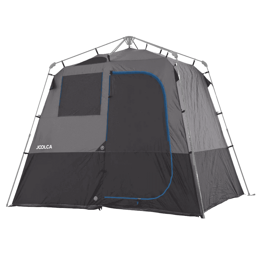 ENSUITE Triple inner tent in grey with mesh windows, set up on its frame