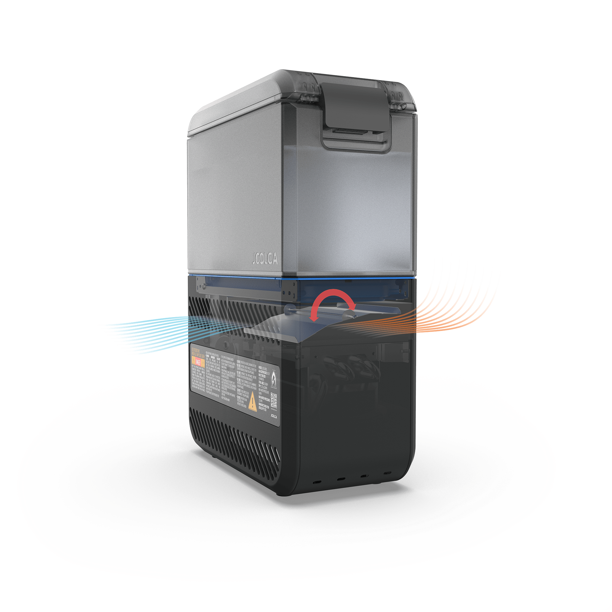 HOTTAP Go by Joolca, a compact self-contained portable hot water system with tank, pump, and burner in one unit, designed for rugged outdoor use and off-grid hot water on demand.